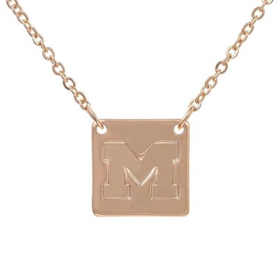 EMERSON STREET Michigan Wolverines Felicity Necklace in Gold