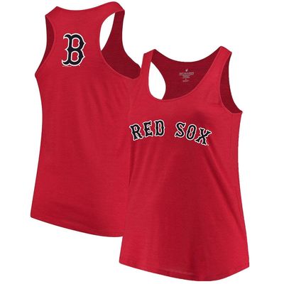 Women's Soft as a Grape Red Boston Red Sox Plus Size Swing for the Fences Tri-Blend Racerback Tank Top