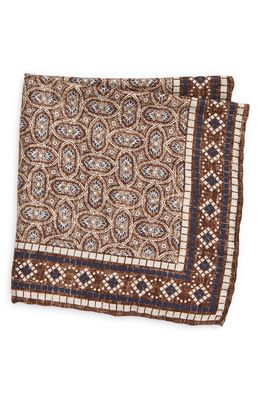 EDWARD ARMAH Oval Neat Pocket Square in Brown