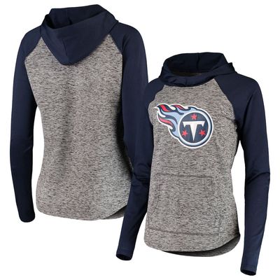 Women's G-III 4Her by Carl Banks Heathered Gray/Navy Tennessee Titans Championship Ring Pullover Hoodie in Heather Gray