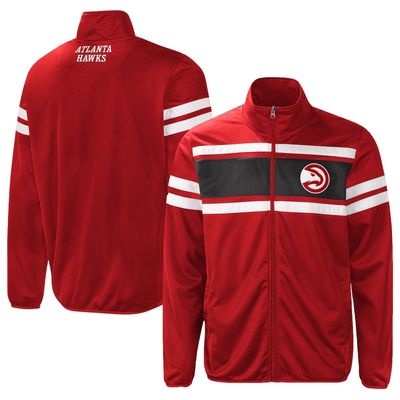 Men's G-III Sports by Carl Banks Red Atlanta Hawks Power Pitcher Full-Zip Track Jacket