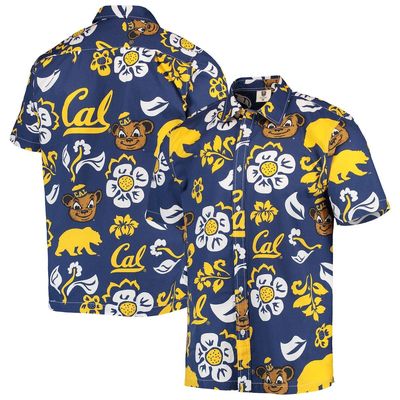 Men's Wes & Willy Navy Cal Bears Floral Button-Up Shirt