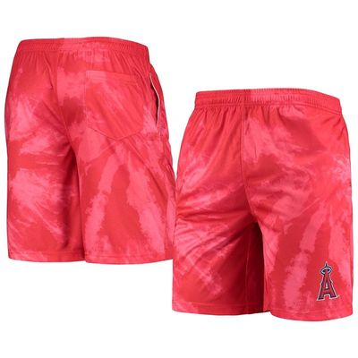 Men's FOCO Red Los Angeles Angels Tie-Dye Training Shorts