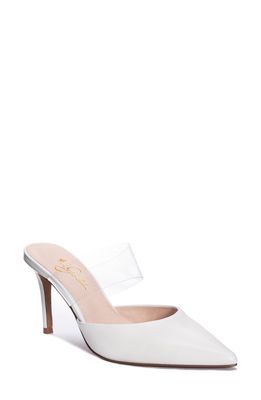 42 Gold Ronnie Pointed Toe Mule in White