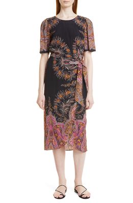 KOBI HALPERIN Alexis Side Tie Dress in Flamingo Multi