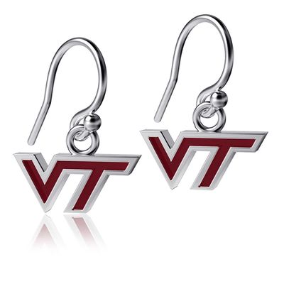 Women's Dayna Designs Virginia Tech Hokies Silver Enamel Dangle Earrings