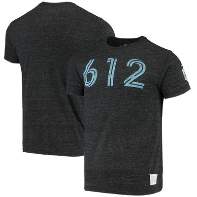 Men's Original Retro Brand Heathered Black Minnesota United FC Area Code Tri-Blend T-Shirt in Heather Black