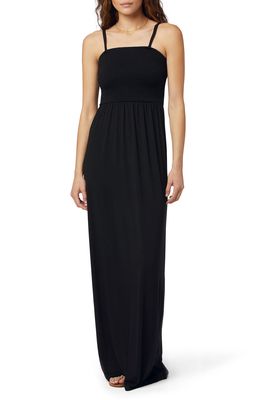 Favorite Daughter The Apartment Smocked Bodice Knit Maxi Dress in Black