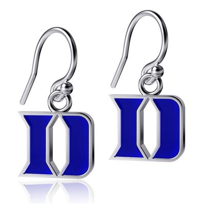 Women's Dayna Designs Duke Blue Devils Silver Enamel Dangle Earrings