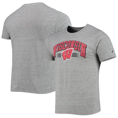 Men's League Collegiate Wear Heathered Gray Wisconsin Badgers Upperclassman Reclaim Recycled Jersey T-Shirt in Heather Gray