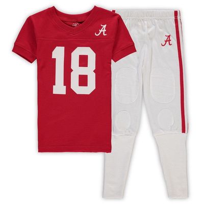 Preschool Wes & Willy Crimson Alabama Crimson Tide Football V-Neck T-Shirt and Pants Sleep Set