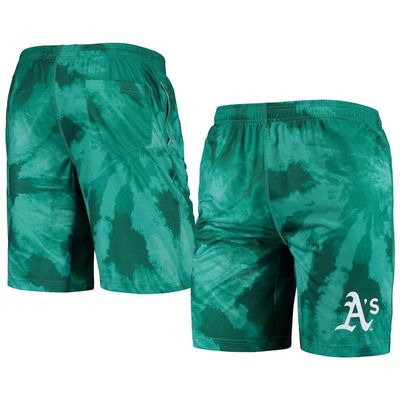 Men's FOCO Green Oakland Athletics Tie-Dye Training Shorts