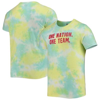 5TH AND OCEAN BY NEW ERA Men's 5th & Ocean by New Era Light Blue/White US Soccer Tie-Dye T-Shirt
