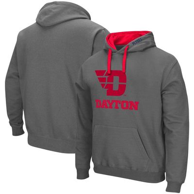 Men's Colosseum Charcoal Dayton Flyers Arch & Logo 2.0 Pullover Hoodie