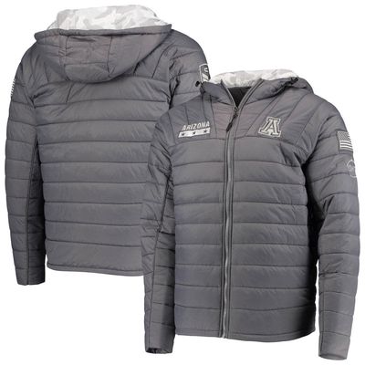 Men's Colosseum Gray/Camo Arizona Wildcats OHT Military Appreciation Iceman Snow Puffer Full-Zip Hoodie Jacket