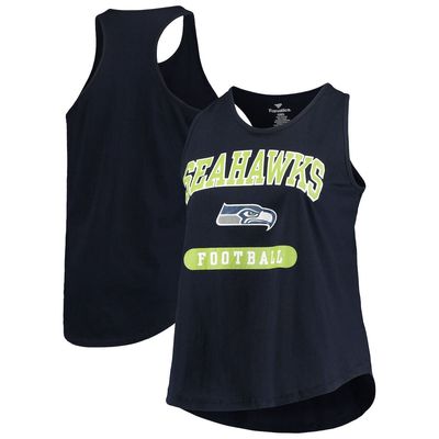 PROFILE Women's Seattle Seahawks College Navy Plus Size Team Racerback Tank Top