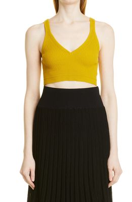 Maria McManus Crop Recycled Cashmere & Organic Cotton Bralette in Acid Yellow