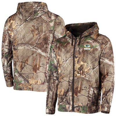 Men's Dunbrooke Realtree Camo Green Bay Packers Trophy Tech Fleece Full-Zip Hoodie