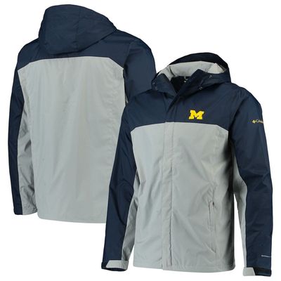 Men's Columbia Navy/Gray Michigan Wolverines Glennaker Storm Full-Zip Jacket