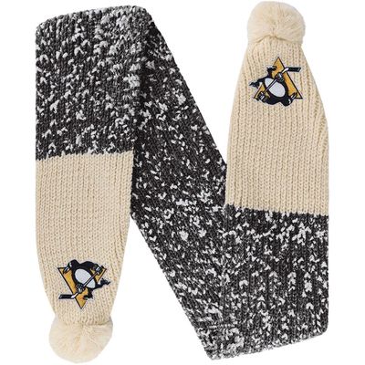 FOCO Pittsburgh Penguins Confetti Scarf with Pom in Black