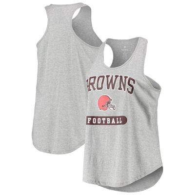 PROFILE Women's Cleveland Browns Heathered Gray Plus Size Team Racerback Tank Top in Heather Gray