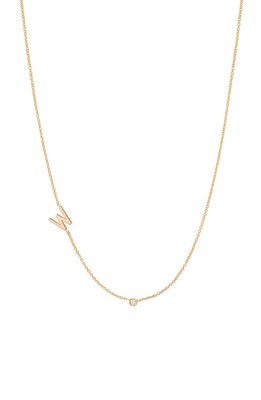 BYCHARI Asymmetric Initial & Diamond Pendant Necklace in 14K Yellow Gold-W