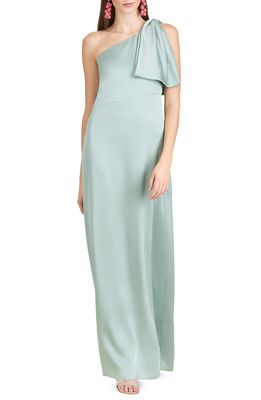 Sachin & Babi Chelsea One-Shoulder A-Line Gown in Jade