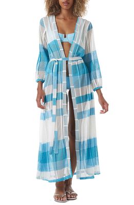 Melissa Odabash Drew Stripe Cover-Up Dress in Blue Knit