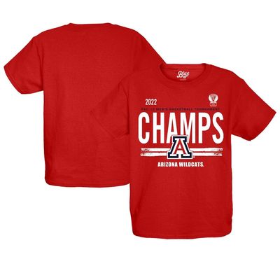 Youth Blue 84 Red Arizona Wildcats 2022 PAC-12 Men's Basketball Conference Tournament Champions Locker Room T-Shirt