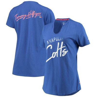 Women's Tommy Hilfiger Royal Indianapolis Colts Riley V-Neck T-Shirt