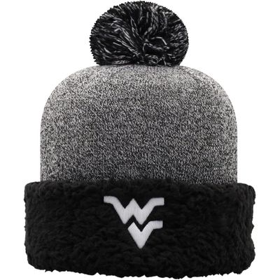 Women's Top of the World Black West Virginia Mountaineers Snug Cuffed Knit Hat with Pom