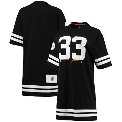 Women's Tommy Hilfiger Black Pittsburgh Steelers Clair Half-Sleeve Dress