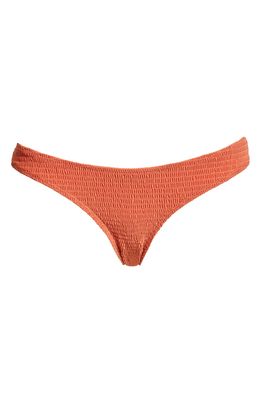 Toteme Smocked Mini Bikini Bottoms in Burnt Orange
