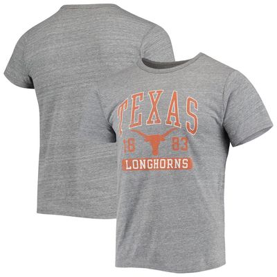 Men's League Collegiate Wear Heathered Gray Texas Longhorns Volume Up Victory Falls Tri-Blend T-Shirt in Heather Gray