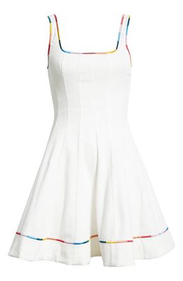 STAUD Mini Wells Sleeveless Cotton Twill Dress in White