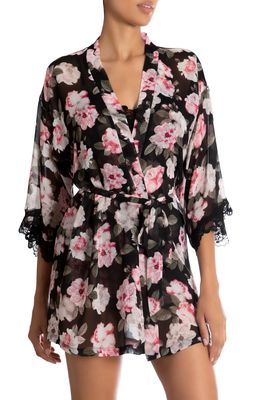 In Bloom by Jonquil Taylor Lace Trim Floral Wrap in Black