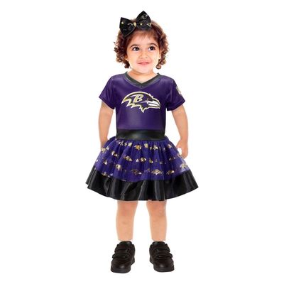 JERRY LEIGH Girls Toddler Purple Baltimore Ravens Tutu Tailgate Game Day V-Neck Costume