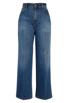 Victoria Beckham Stevie Crop High Waist Wide Leg Jeans in Authentic 70S Wash