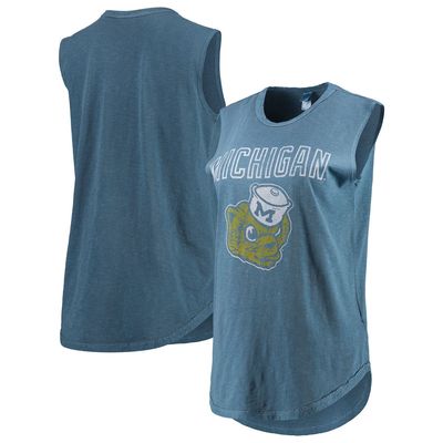 Women's Alternative Apparel Navy Michigan Wolverines Inside Out Washed Tank Top