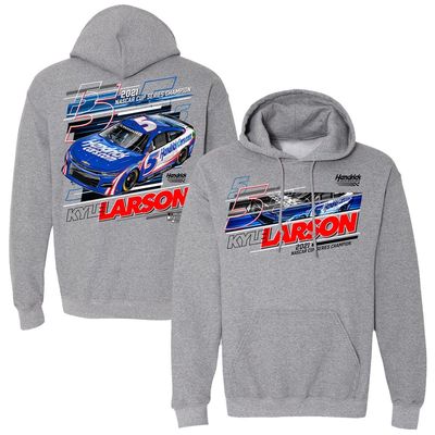 Men's Hendrick Motorsports Team Collection Heathered Gray Kyle Larson Car Pullover Hoodie in Heather Gray