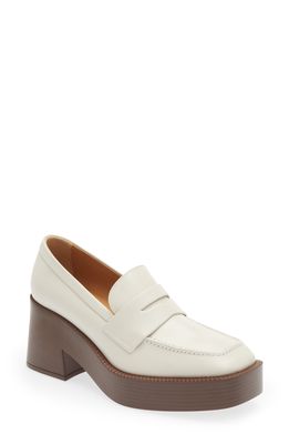 TOD'S Platform Penny Loafer in White