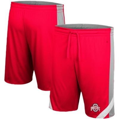 Men's Colosseum Scarlet/Gray Ohio State Buckeyes Big & Tall Team Reversible Shorts