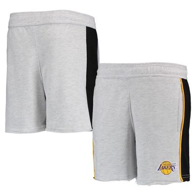 Outerstuff Youth Heathered Gray Los Angeles Lakers Wingback Shorts in Heather Gray