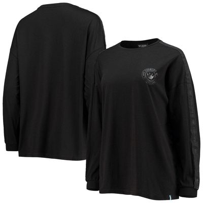 Women's The Wild Collective Black Charlotte FC Tri-Blend Long Sleeve T-Shirt