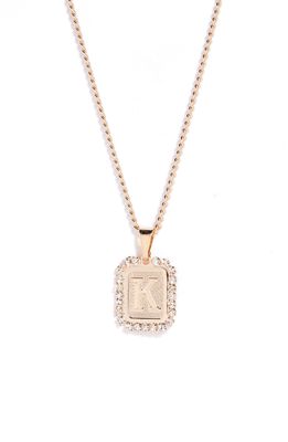Bracha Royal Initial Card Necklace in Gold- K