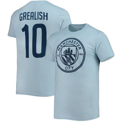 Fifth Sun Men's Jack Grealish Sky Blue Manchester City Name & Number Team T-Shirt in Light Blue
