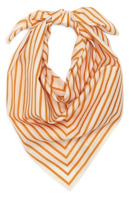 Toteme Geometric Monogram Cotton & Silk Scarf in Burnt Orange