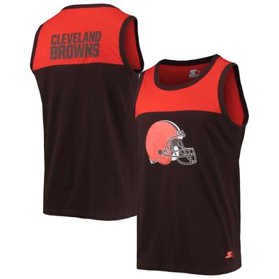 Men's Starter Brown/Orange Cleveland Browns Team Touchdown Fashion Tank Top