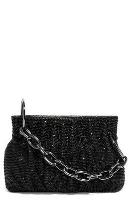 HOUSE OF WANT Clutch in Black Diamante