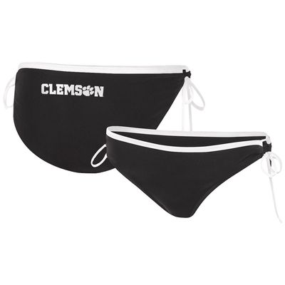 Women's G-III 4Her by Carl Banks Black Clemson Tigers Perfect Match Bikini Bottom